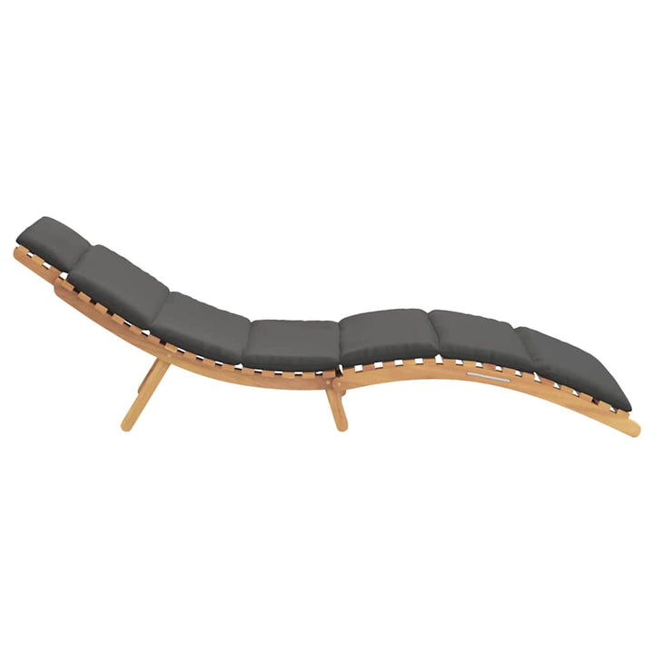 Solstol med pude Mørkegrå 188 x 55 x 59 cm Massivt teaktræ