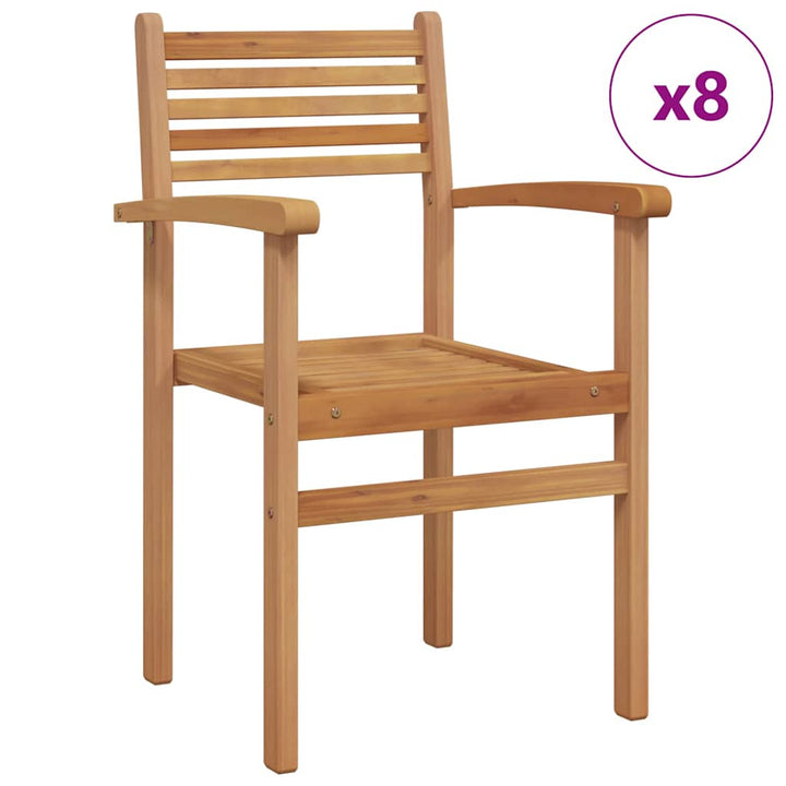 Have stapelstole 8 pcs Brun 55.5 x 55.5 x 90 cm Massivt teaktræ