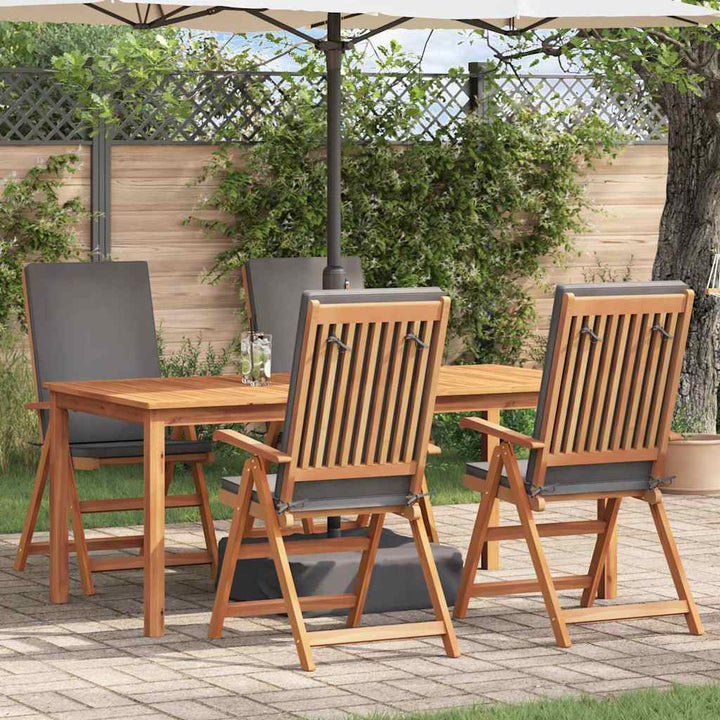 Have Stol med pude 4 pcs Brun 57 x 71.5 x 104cm Massivt teaktræ