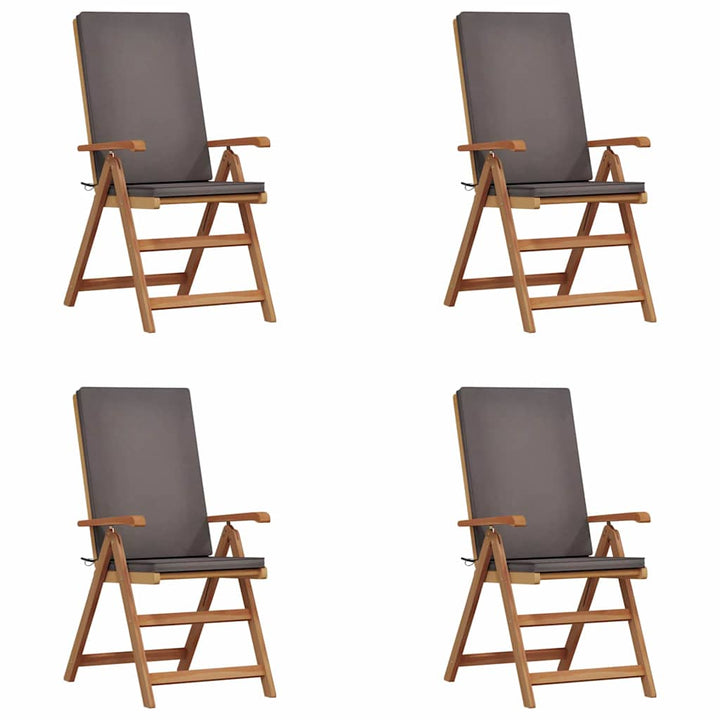 Have Stol med pude 4 pcs Brun 57 x 71.5 x 104cm Massivt teaktræ