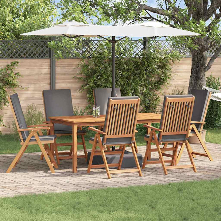 Have Stol med pude 6 pcs Brun 57 x 71.5 x 104cm Massivt teaktræ
