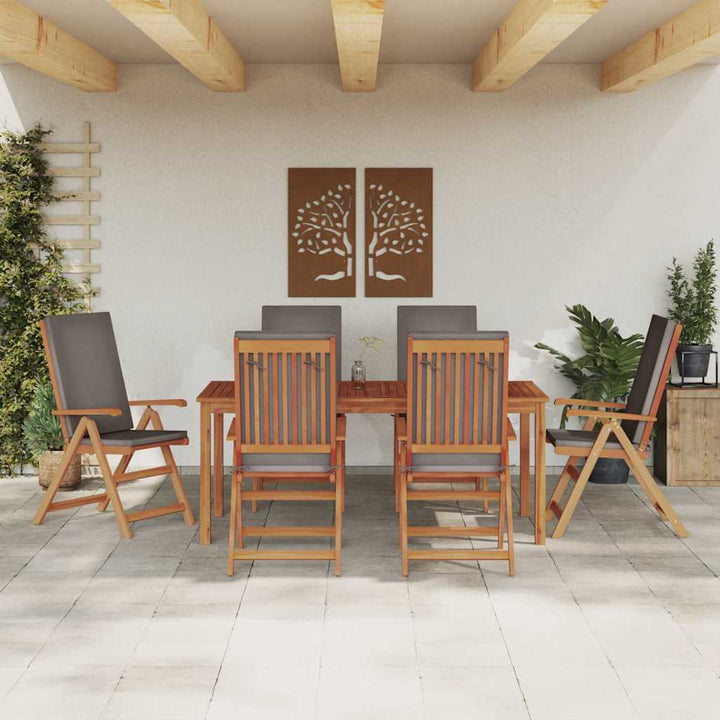 Have Stol med pude 6 pcs Brun 57 x 71.5 x 104cm Massivt teaktræ