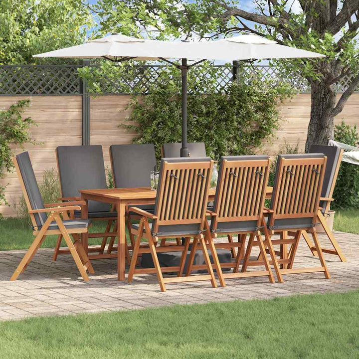 Have Stol med pude 8 pcs Brun 57 x 71.5 x 104cm Massivt teaktræ