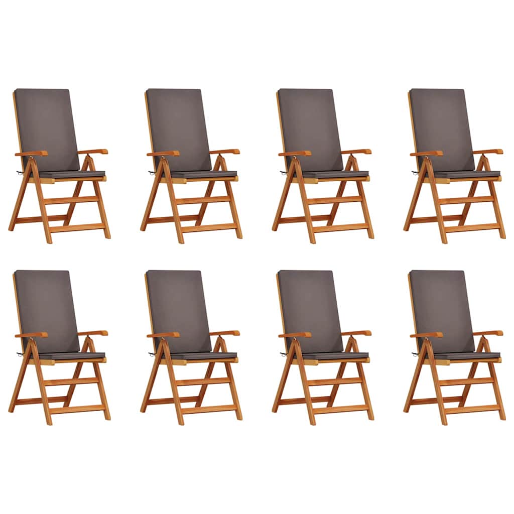 Have Stol med pude 8 pcs Brun 57 x 71.5 x 104cm Massivt teaktræ