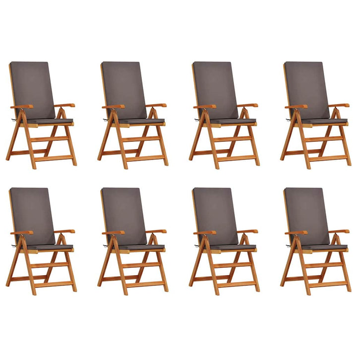 Have Stol med pude 8 pcs Brun 57 x 71.5 x 104cm Massivt teaktræ