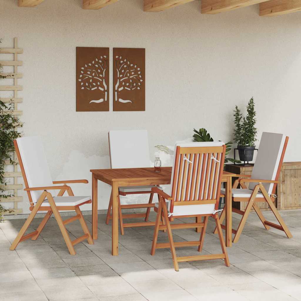 Have Stol med pude 4 pcs Brun 57 x 71.5 x 104cm Massivt teaktræ