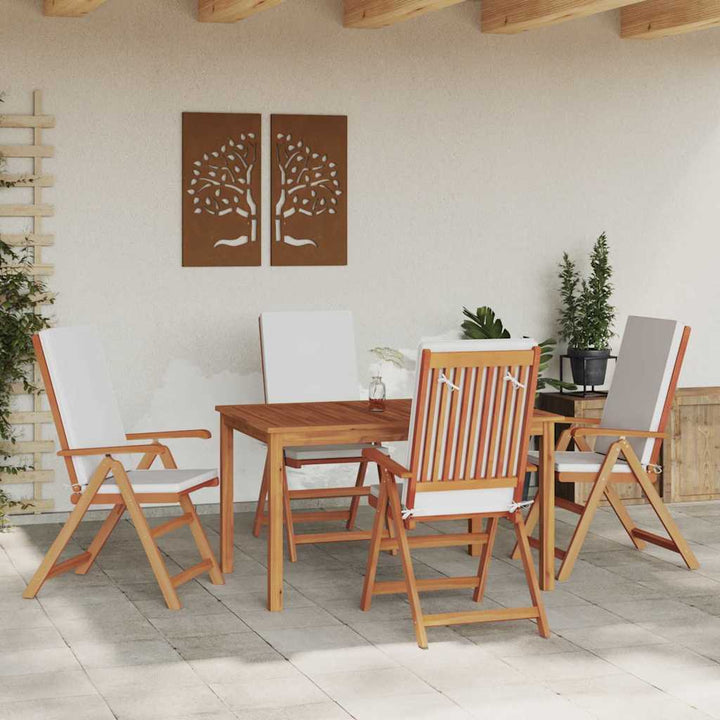 Have Stol med pude 4 pcs Brun 57 x 71.5 x 104cm Massivt teaktræ