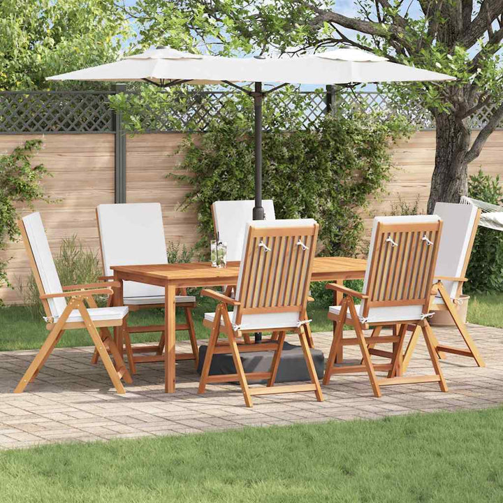 Have Stol med pude 6 pcs Brun 57 x 71.5 x 104cm Massivt teaktræ