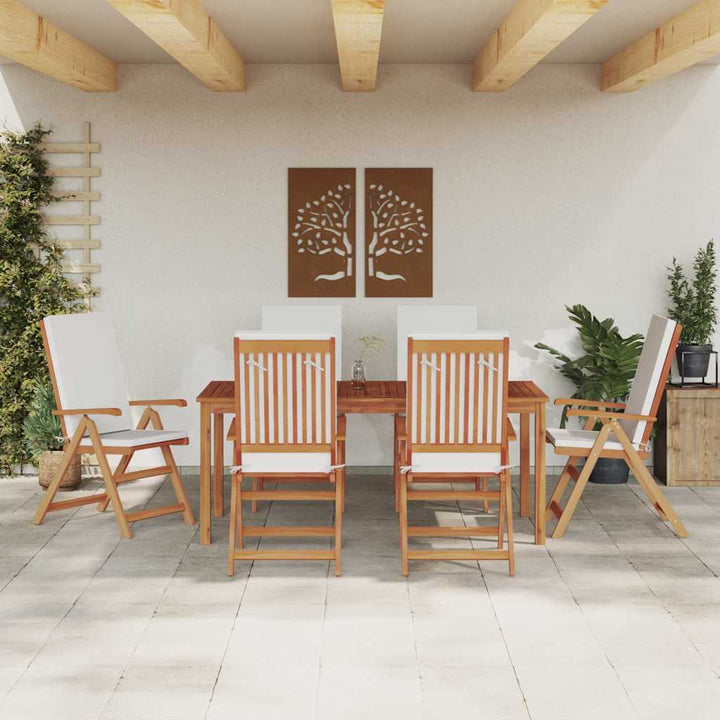 Have Stol med pude 6 pcs Brun 57 x 71.5 x 104cm Massivt teaktræ