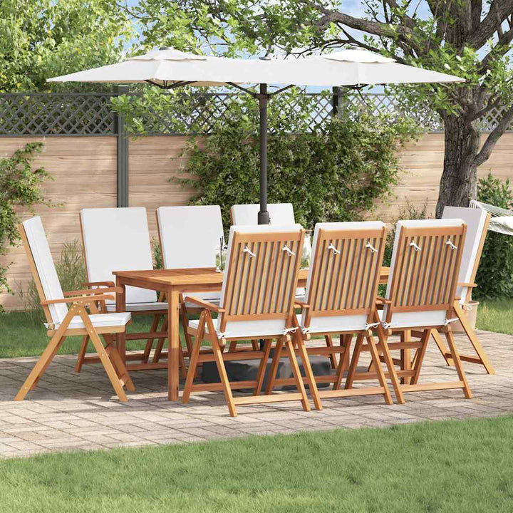 Have Stol med pude 8 pcs Brun 57 x 71.5 x 104cm Massivt teaktræ