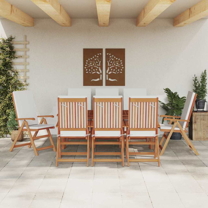 Have Stol med pude 8 pcs Brun 57 x 71.5 x 104cm Massivt teaktræ