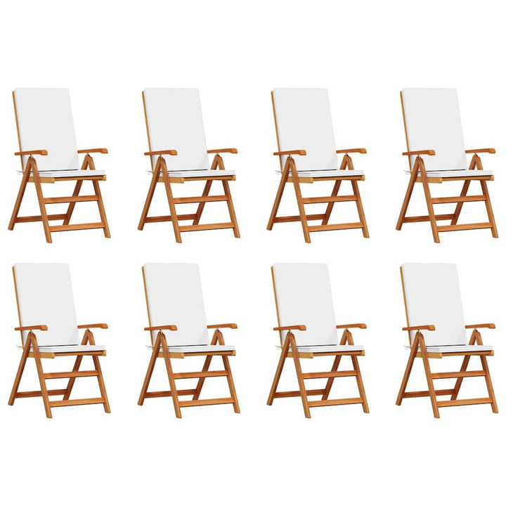 Have Stol med pude 8 pcs Brun 57 x 71.5 x 104cm Massivt teaktræ