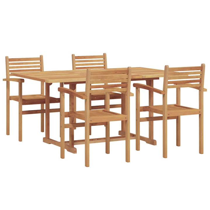 Have Spisebordssæt 5 pcs Naturlig Solidt teaktræ