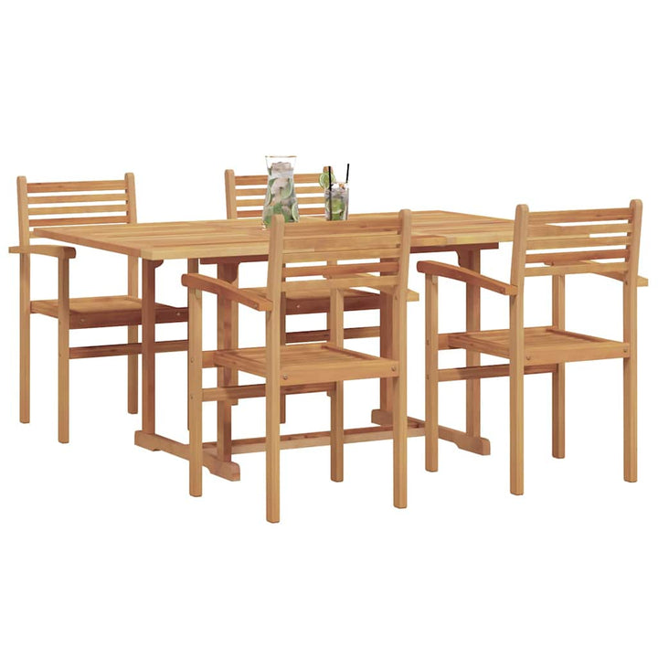 Have Spisebordssæt 5 pcs Naturlig Solidt teaktræ