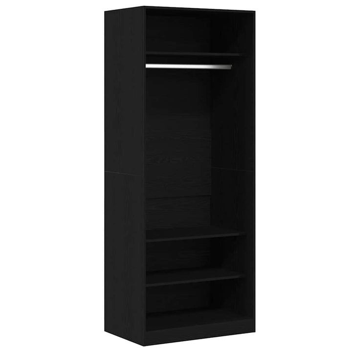 Garderobeskab Sort Eg 80 x 50 x 200 cm Konstrueret træ