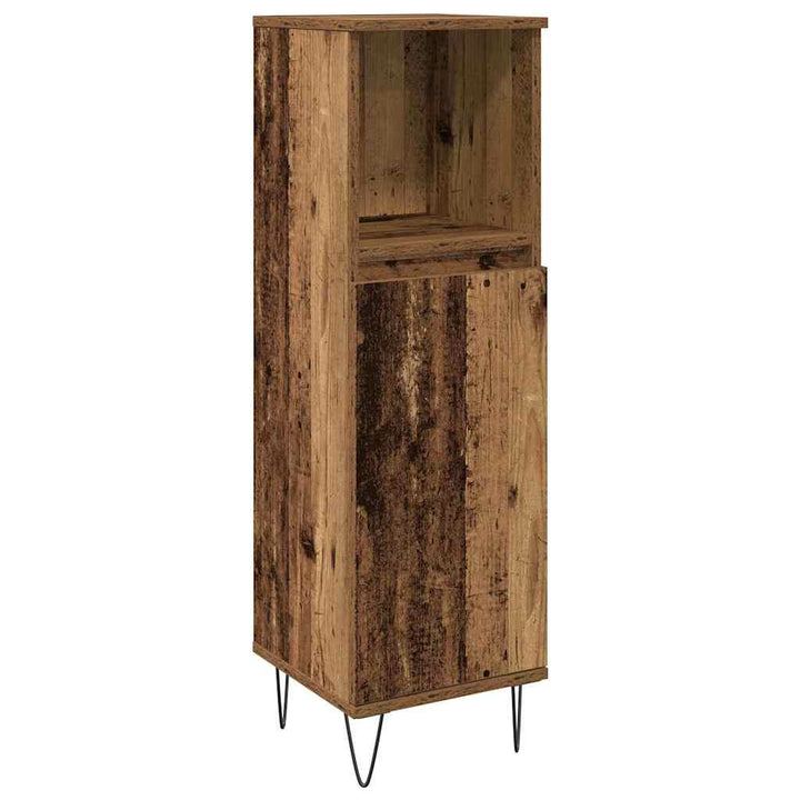Badeværelsesmøbel Sæt 3 pcs Gammelt træ 30 x 30 x 180 cm
