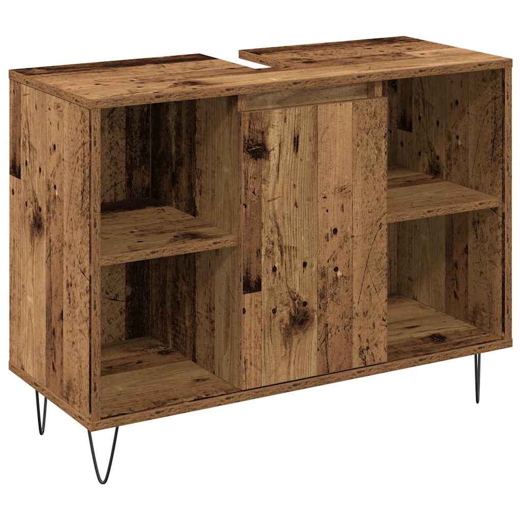 Badeværelsesmøbel Sæt 3 pcs Gammelt træ 30 x 30 x 180 cm