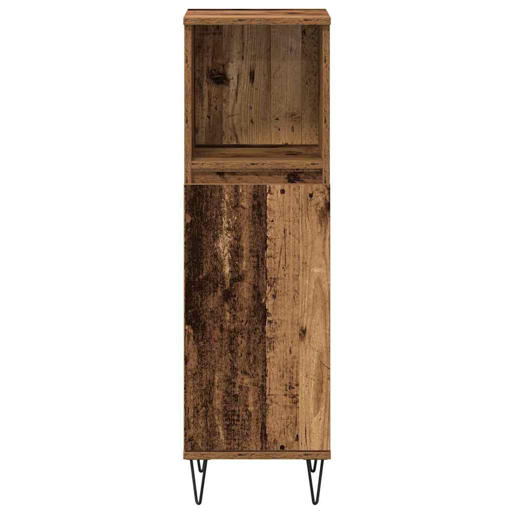 Badeværelsesmøbel Sæt 3 pcs Gammelt træ 30 x 30 x 180 cm