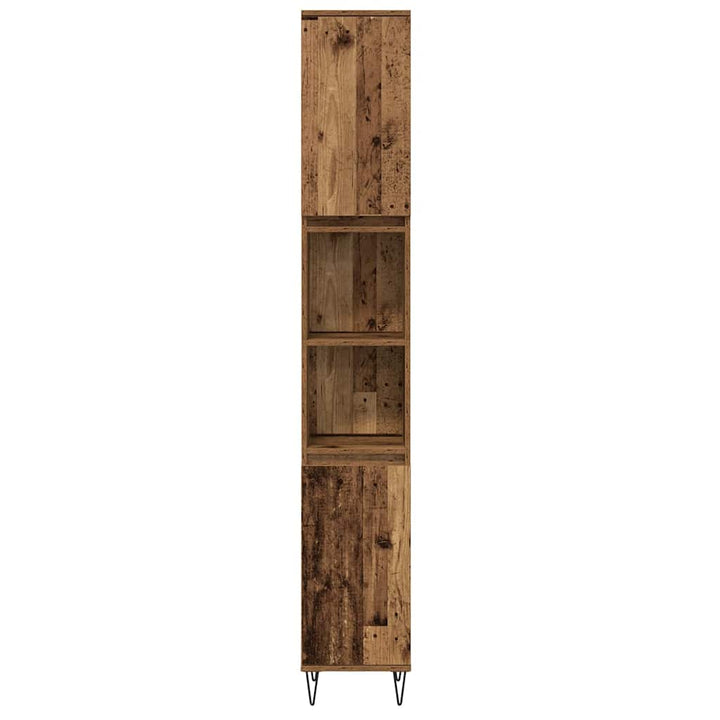Badeværelsesmøbel Sæt 3 pcs Gammelt træ 30 x 30 x 180 cm