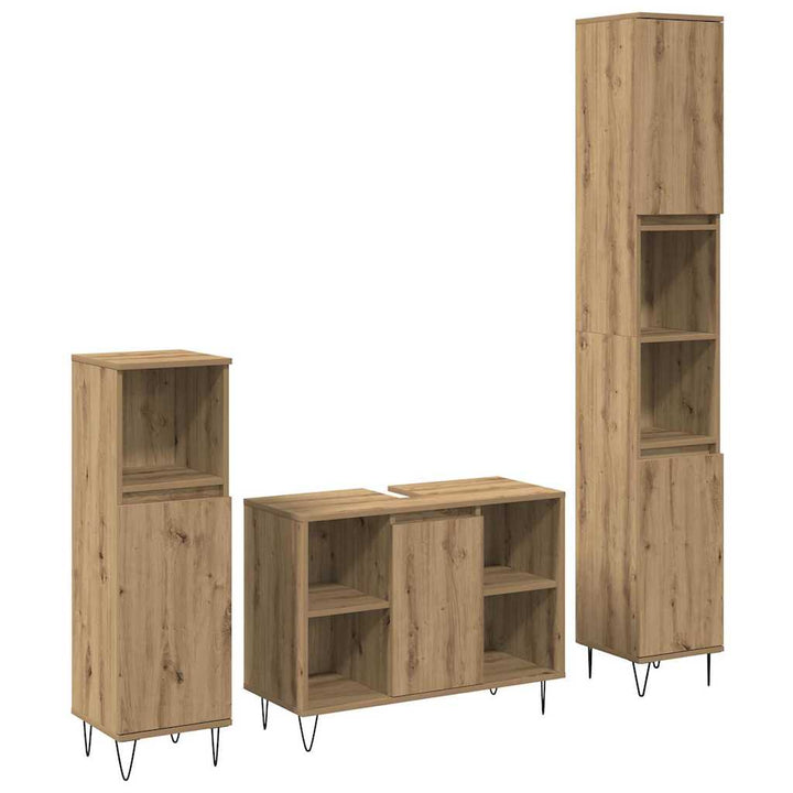 Badeværelsesmøbel Sæt 3 pcs Artisan Egetræ 30 x 30 x 180 cm