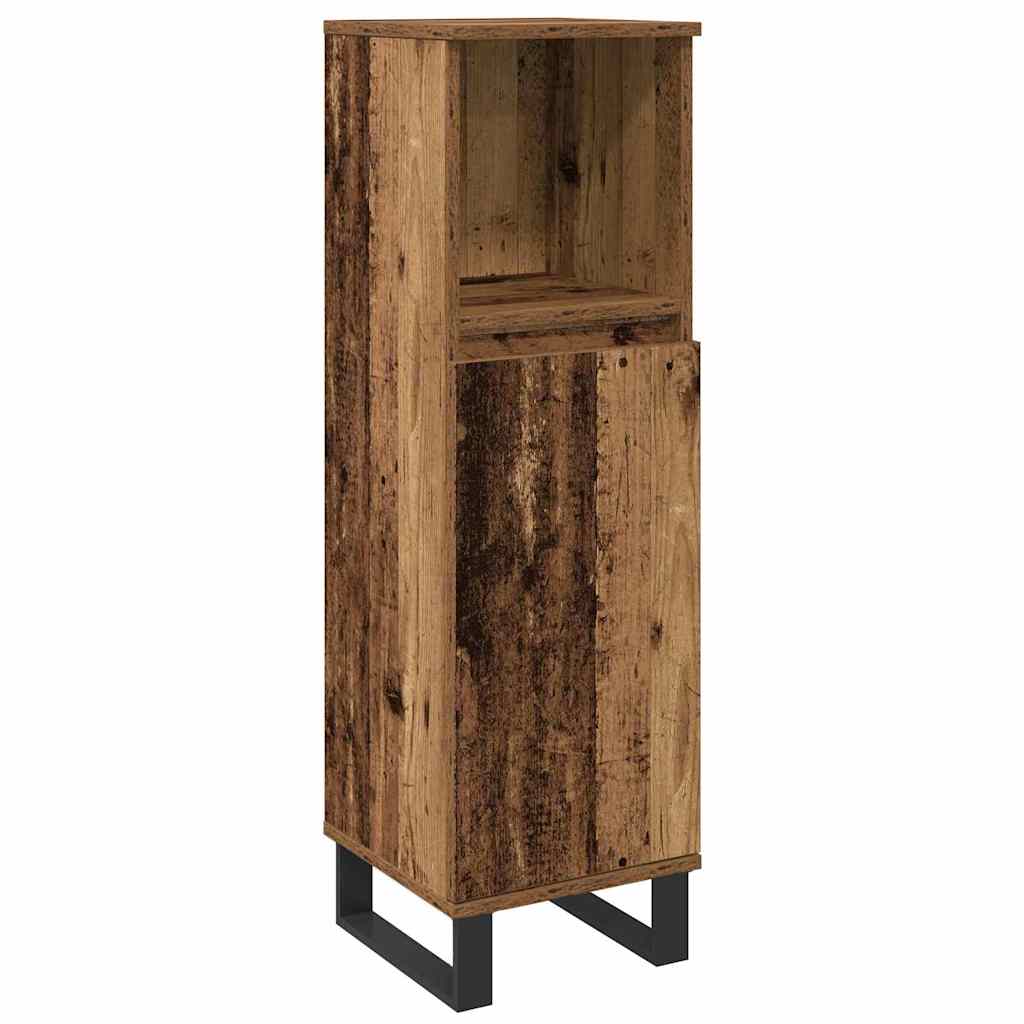 Badeværelsesmøbel sæt med dør 3 pcs Brun 30 x 30 x 180 cm