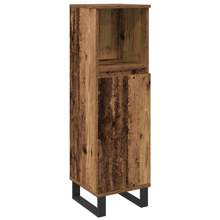 Badeværelsesmøbel sæt med dør 3 pcs Brun 30 x 30 x 180 cm