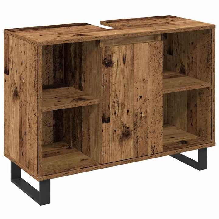 Badeværelsesmøbel sæt med dør 3 pcs Brun 30 x 30 x 180 cm