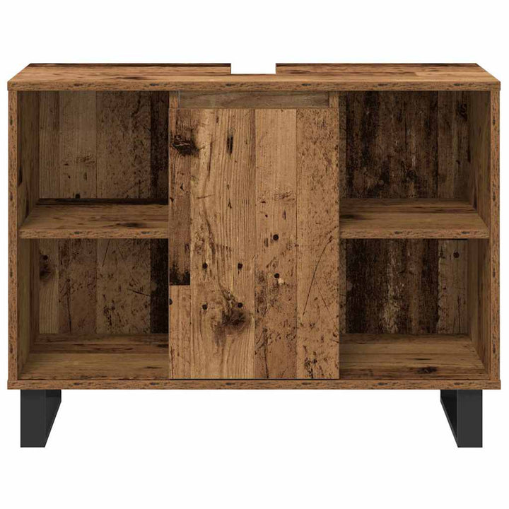 Badeværelsesmøbel sæt med dør 3 pcs Brun 30 x 30 x 180 cm