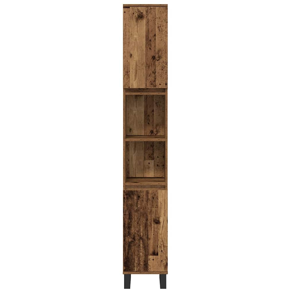 Badeværelsesmøbel sæt med dør 3 pcs Brun 30 x 30 x 180 cm