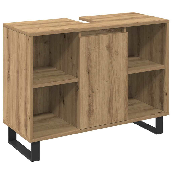 Badeværelsesmøbel sæt med dør 3 pcs Brun 30 x 30 x 180 cm