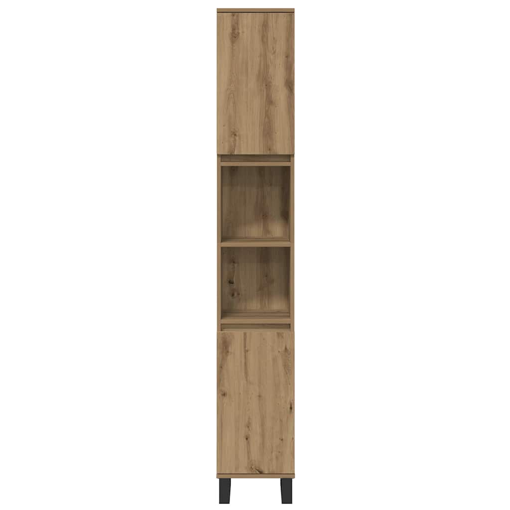 Badeværelsesmøbel sæt med dør 3 pcs Brun 30 x 30 x 180 cm