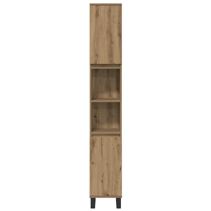 Badeværelsesmøbel sæt med dør 3 pcs Brun 30 x 30 x 180 cm