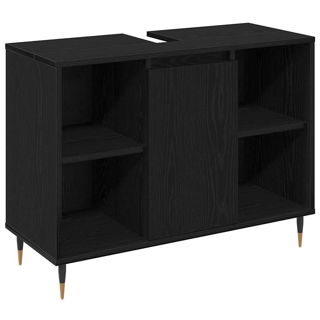 Møbel Sæt til Badeværelse Andet 3 pcs Sort eg 30 x 30 x 180 cm
