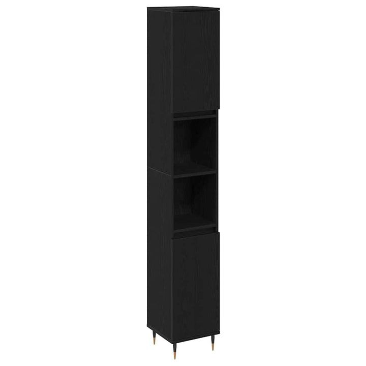 Møbel Sæt til Badeværelse Andet 3 pcs Sort eg 30 x 30 x 180 cm