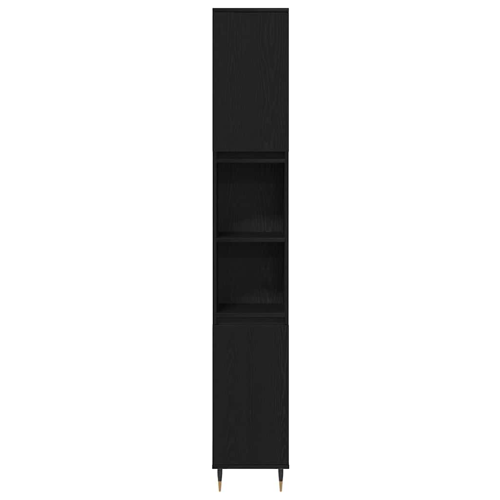 Møbel Sæt til Badeværelse Andet 3 pcs Sort eg 30 x 30 x 180 cm