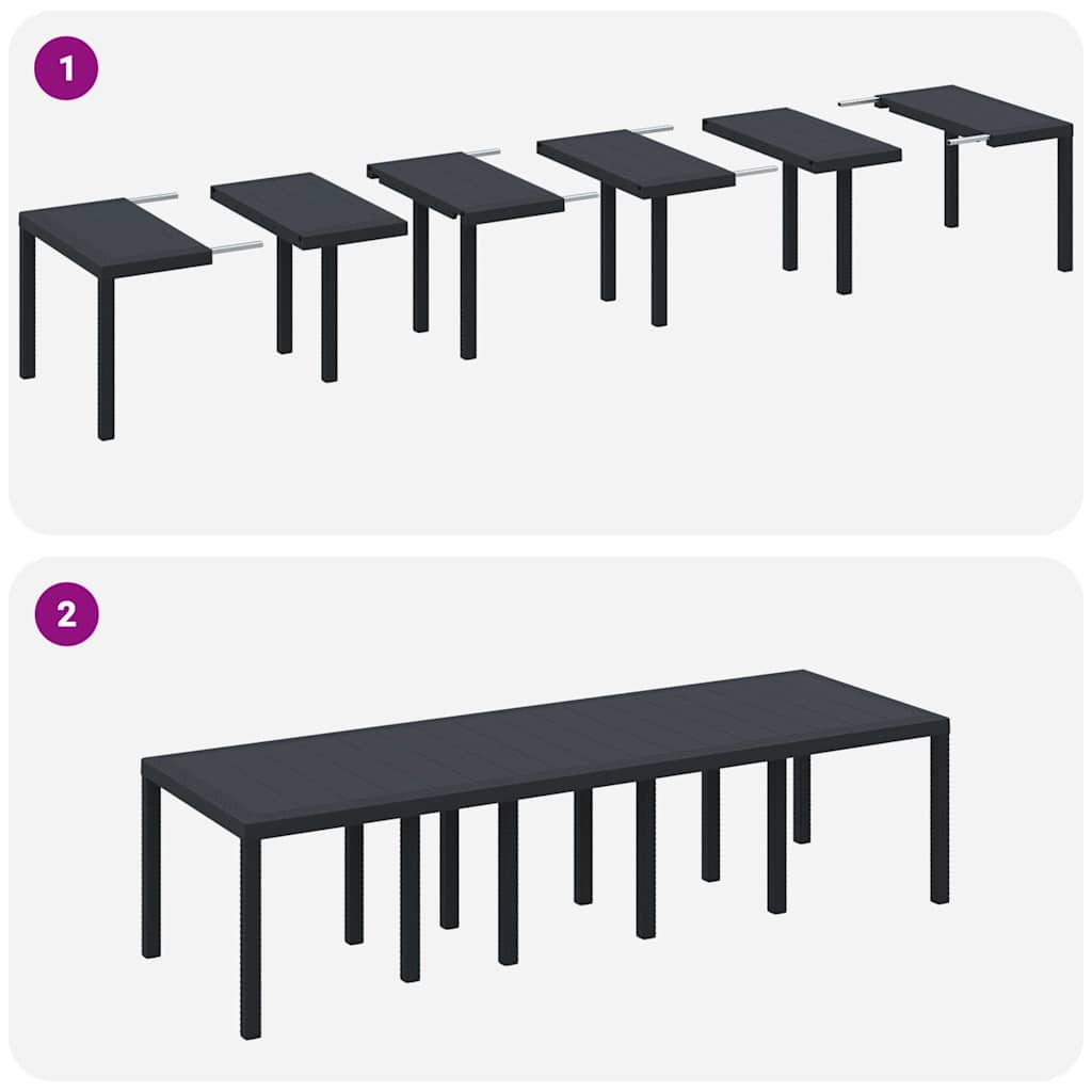 Havemøbel Bord Antracit 300 x 100 x 73 cm polyrattan