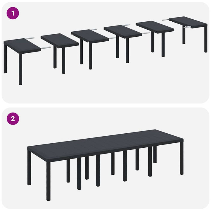 Havemøbel Bord Antracit 300 x 100 x 73 cm polyrattan