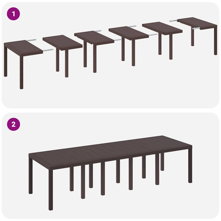 Havemøbel Bord Brun 300 x 100 x 73 cm polyrattan