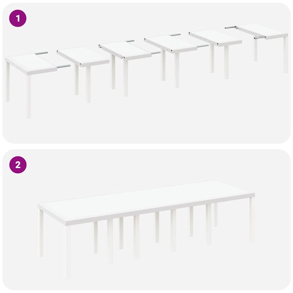 Havemøbel Bord Hvid 300 x 100 x 73 cm polyrattan