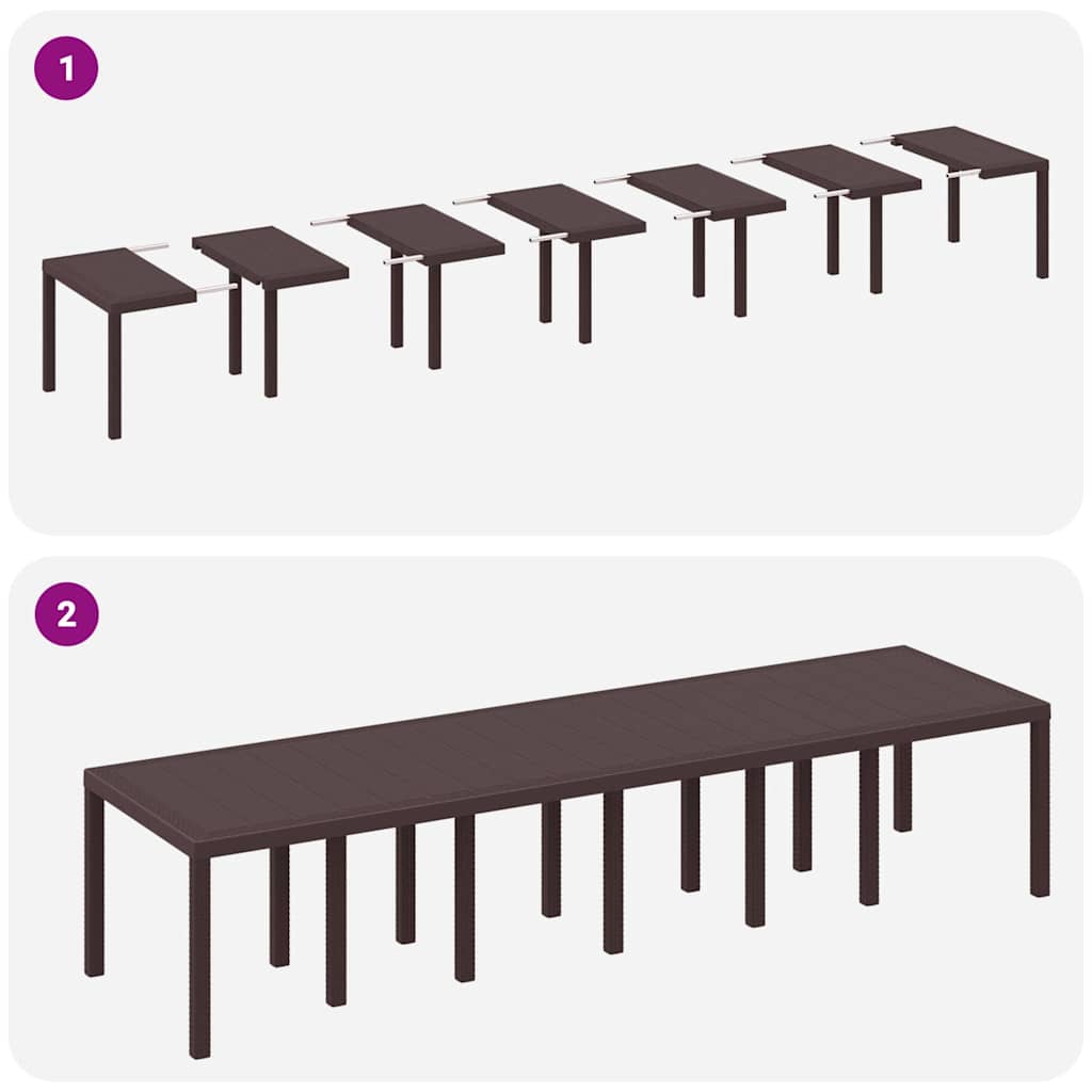 Havemøbel Bord Brun 350 x 100 x 73 cm polyrattan