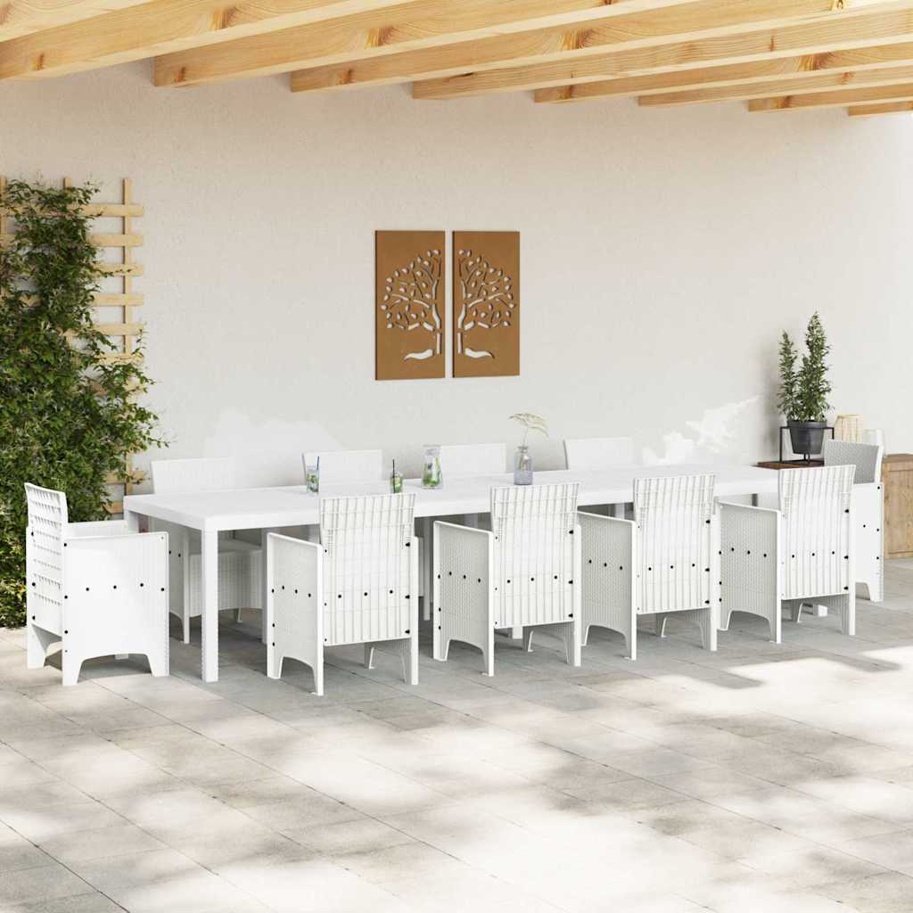 Havemøbel Bord Hvid 350 x 100 x 73 cm polyrattan
