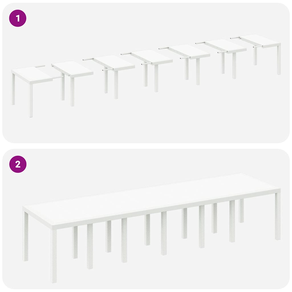 Havemøbel Bord Hvid 350 x 100 x 73 cm polyrattan