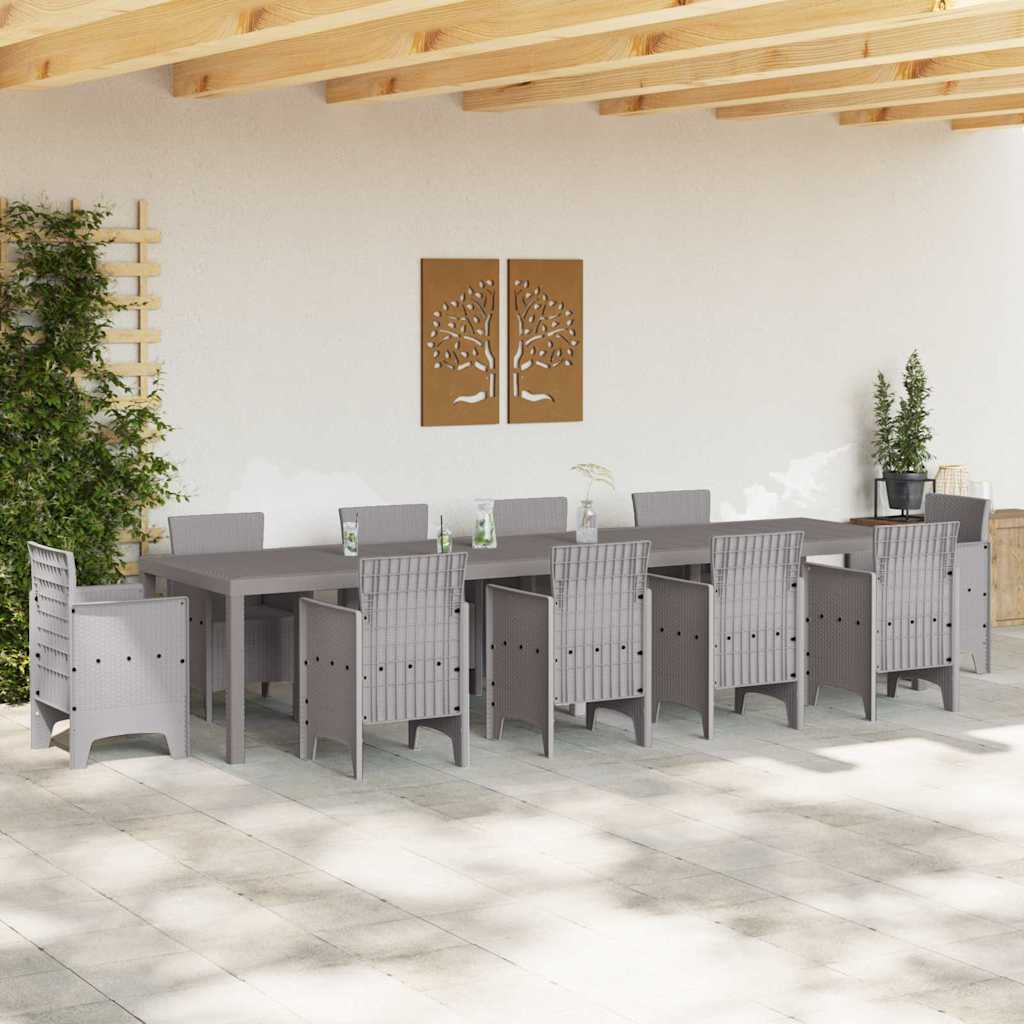Havemøbel Bord Lysegrå 350 x 100 x 73 cm polyrattan