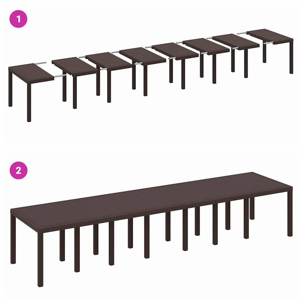 Havemøbel Bord Brun 400 x 100 x 73 cm polyrattan