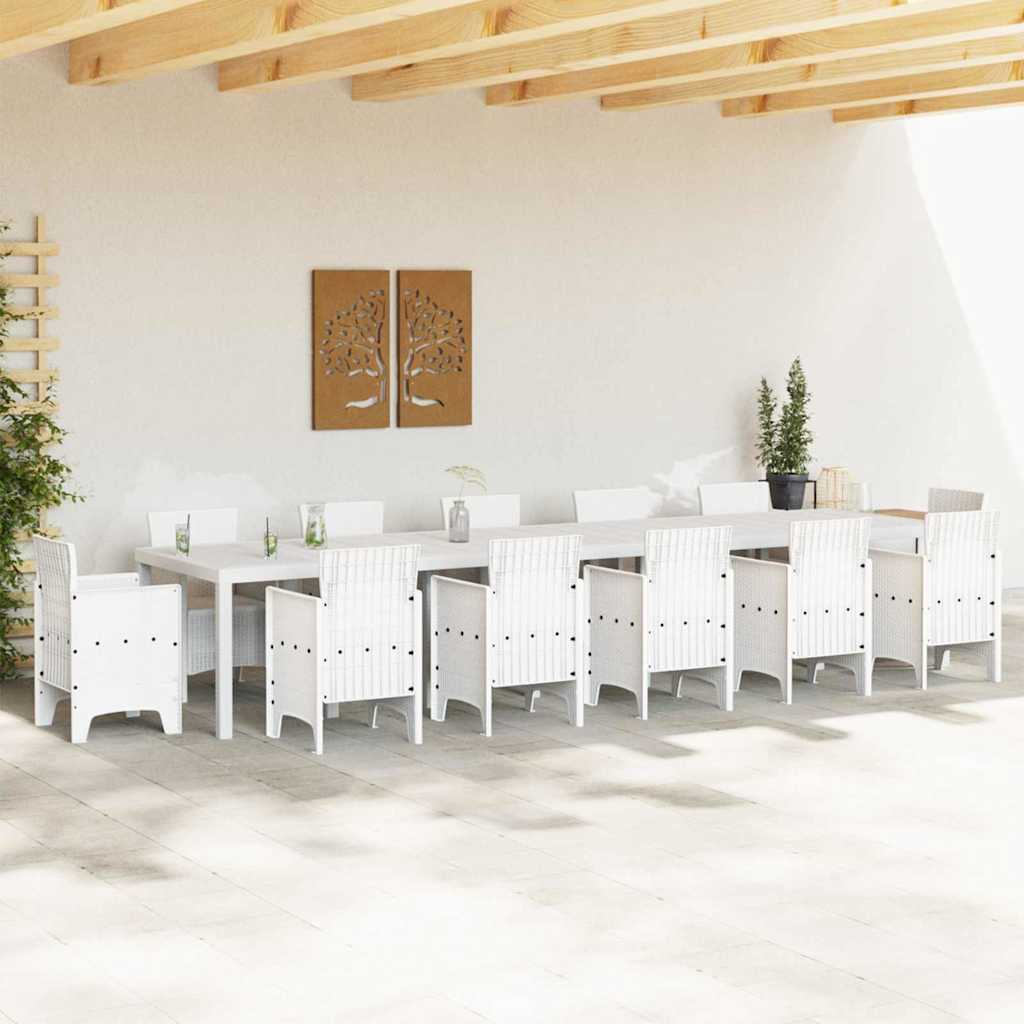 Havemøbel Bord Hvid 400 x 100 x 73 cm polyrattan