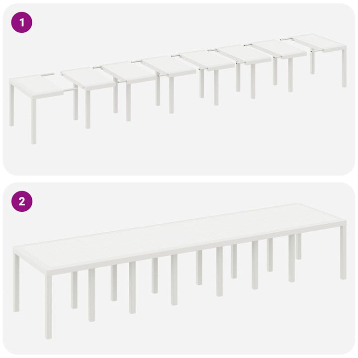 Havemøbel Bord Hvid 400 x 100 x 73 cm polyrattan