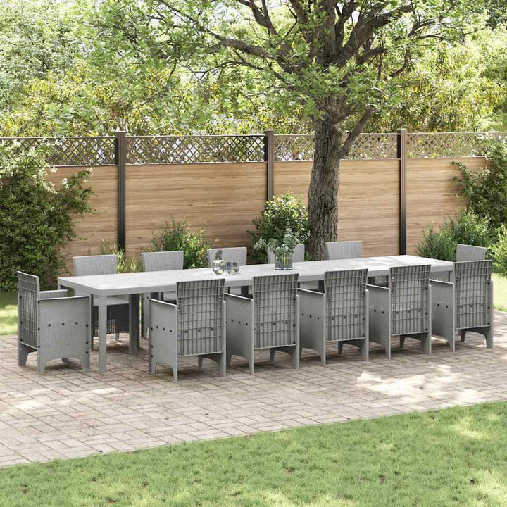 Havemøbel Bord Lysegrå 400 x 100 x 73 cm polyrattan