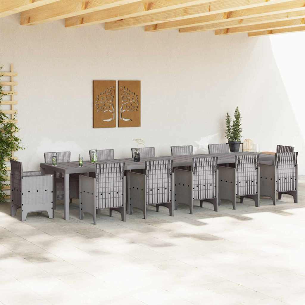 Havemøbel Bord Lysegrå 400 x 100 x 73 cm polyrattan