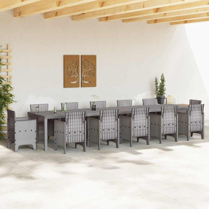 Havemøbel Bord Lysegrå 400 x 100 x 73 cm polyrattan