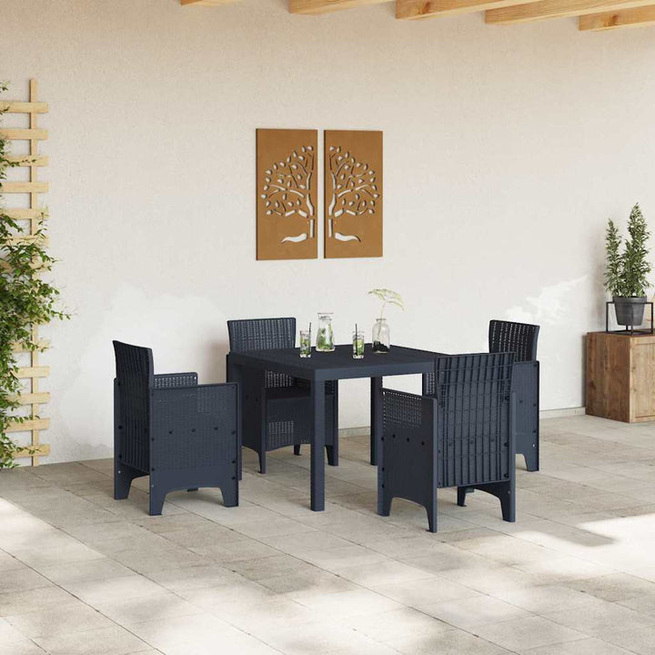 Have Spisebordssæt 5 pcs Antracit Polt rattan